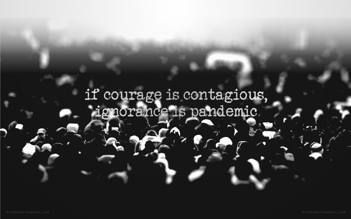 crowd with quote overlay