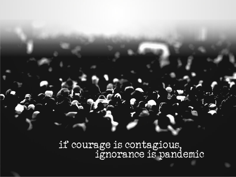 crowd with quote
