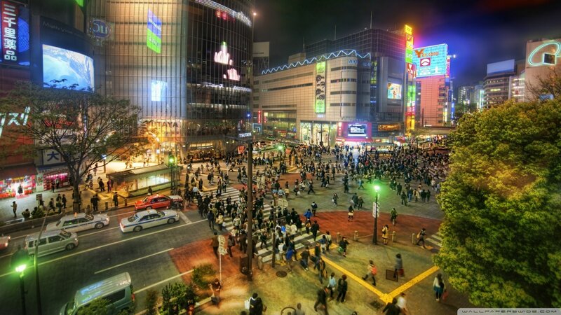 Crowded City Intersection