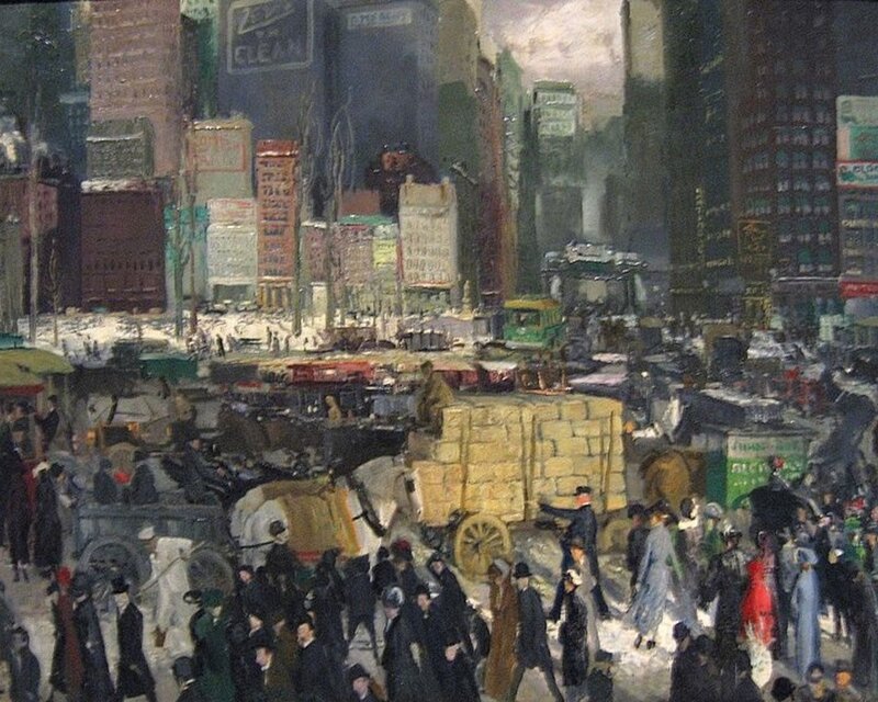 Crowded City Street — Gray, Busy