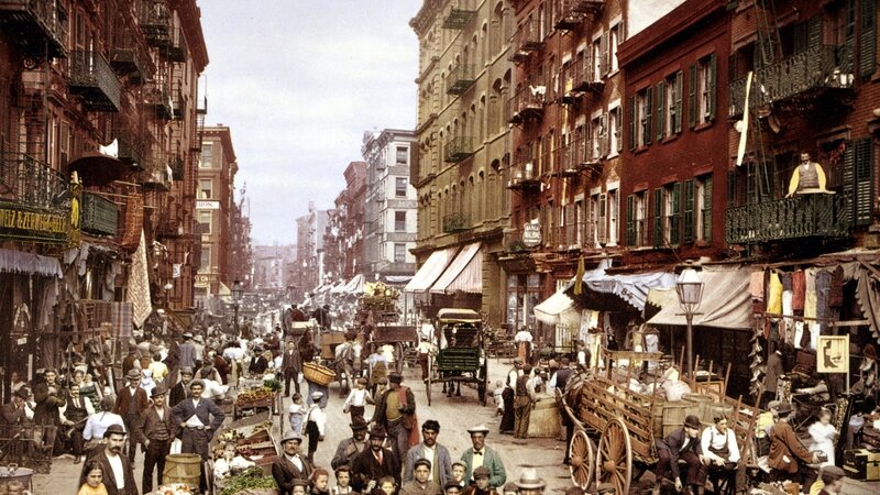 Crowded City Street — Red, Busy