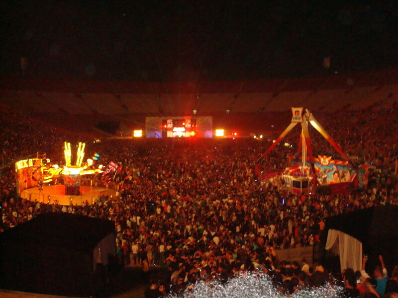 crowded concert at night