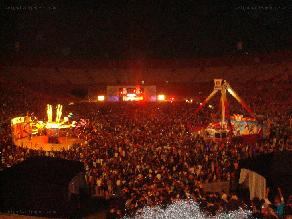 crowded concert at night