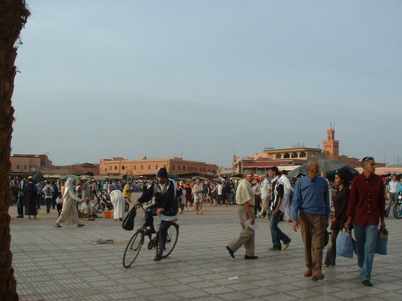 Crowded market square in Marrakech
