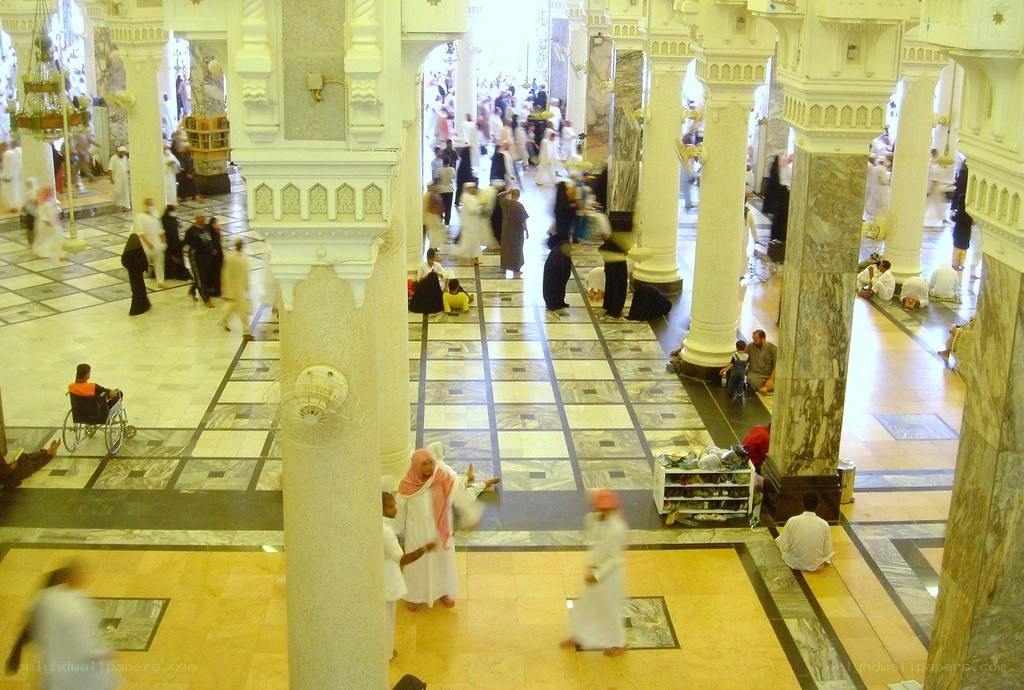 Crowded mosque hall