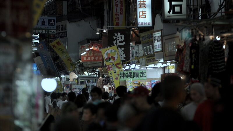 crowded night market in japan