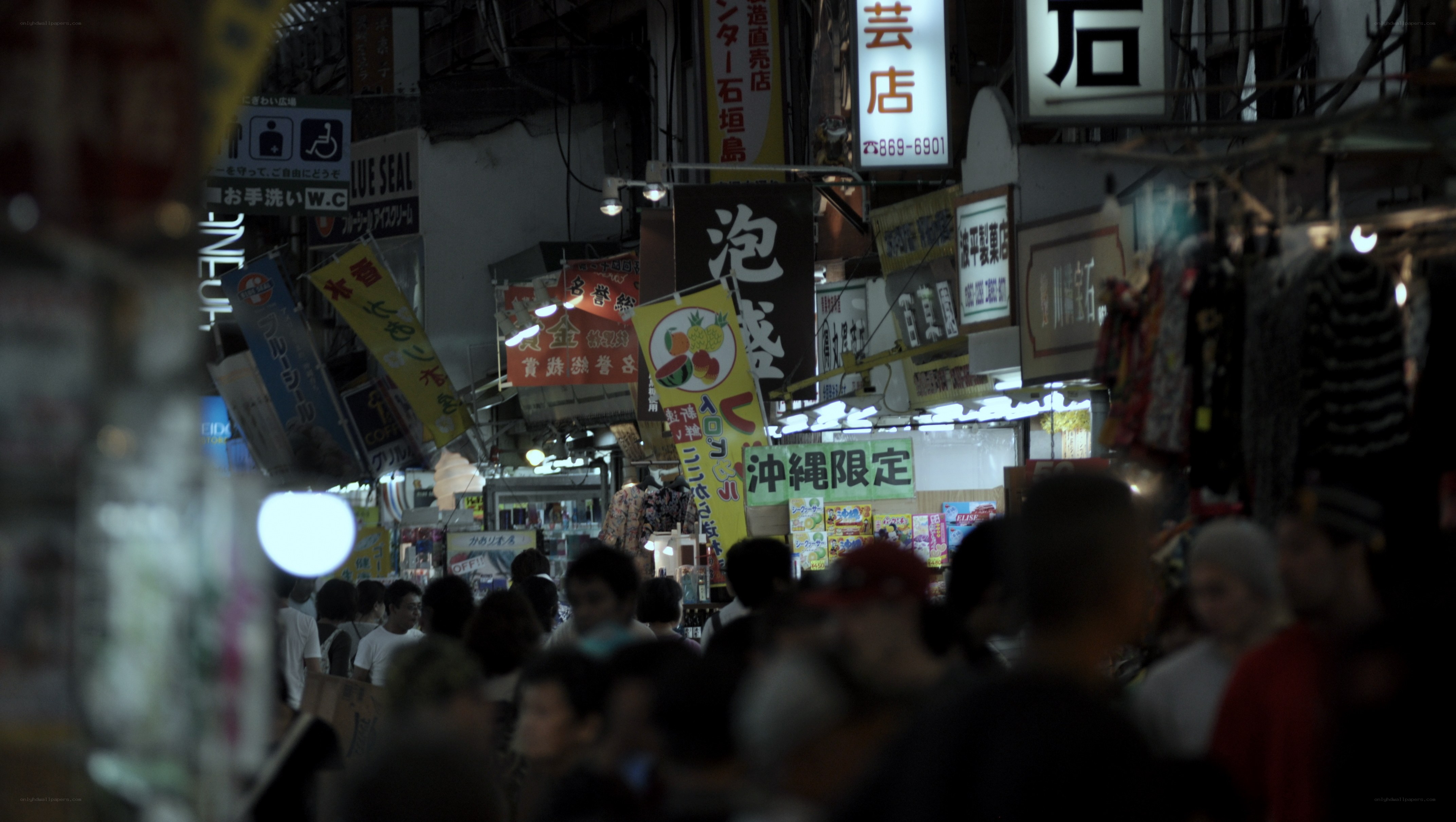 crowded night market in japan