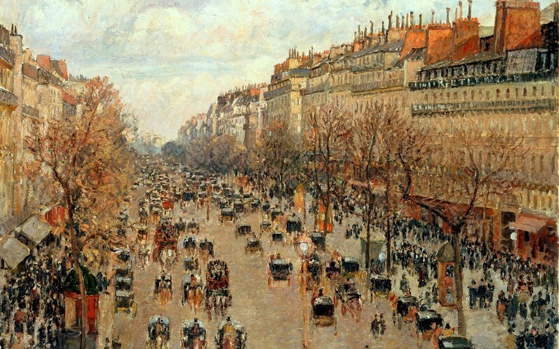 Crowded Paris Street