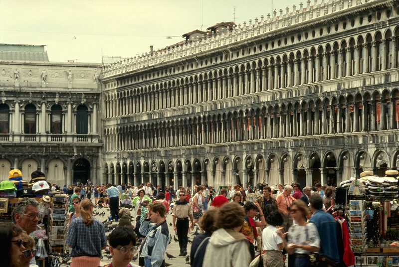 Crowded square in Venice