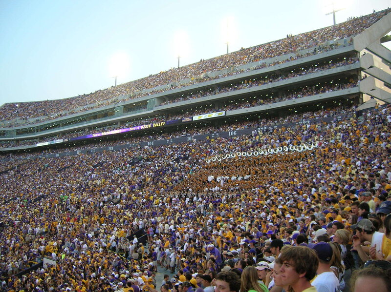 Crowded stadium at football game