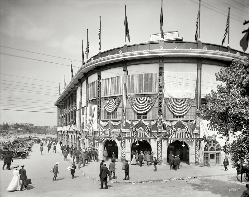Crowded stadium entrance