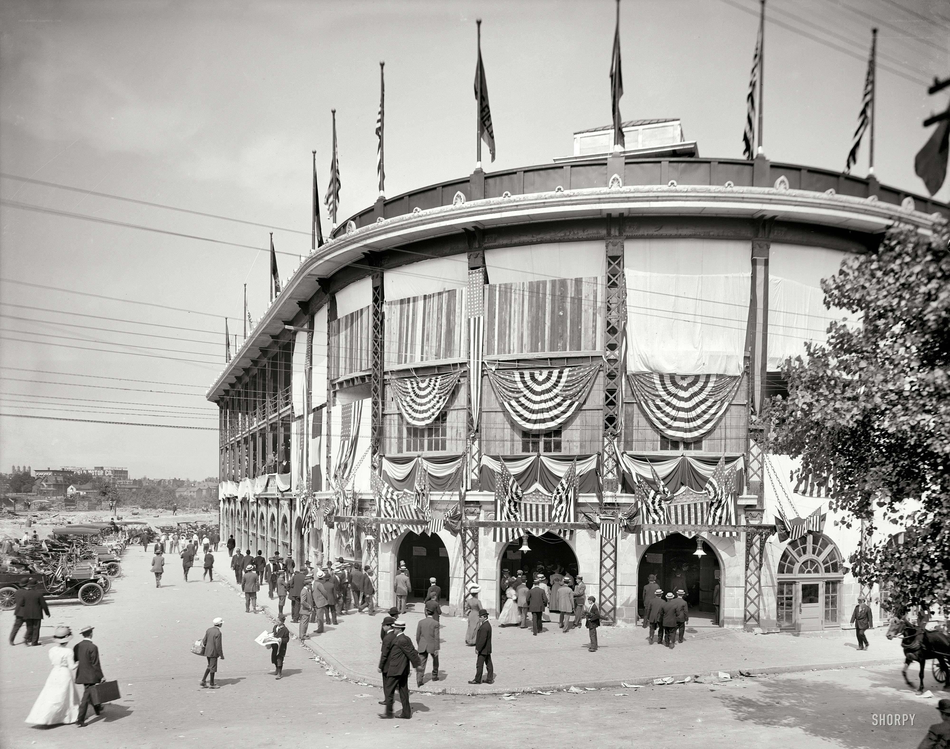 Crowded stadium entrance