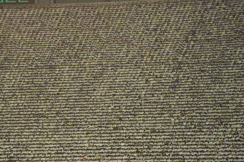 Crowded stadium seating