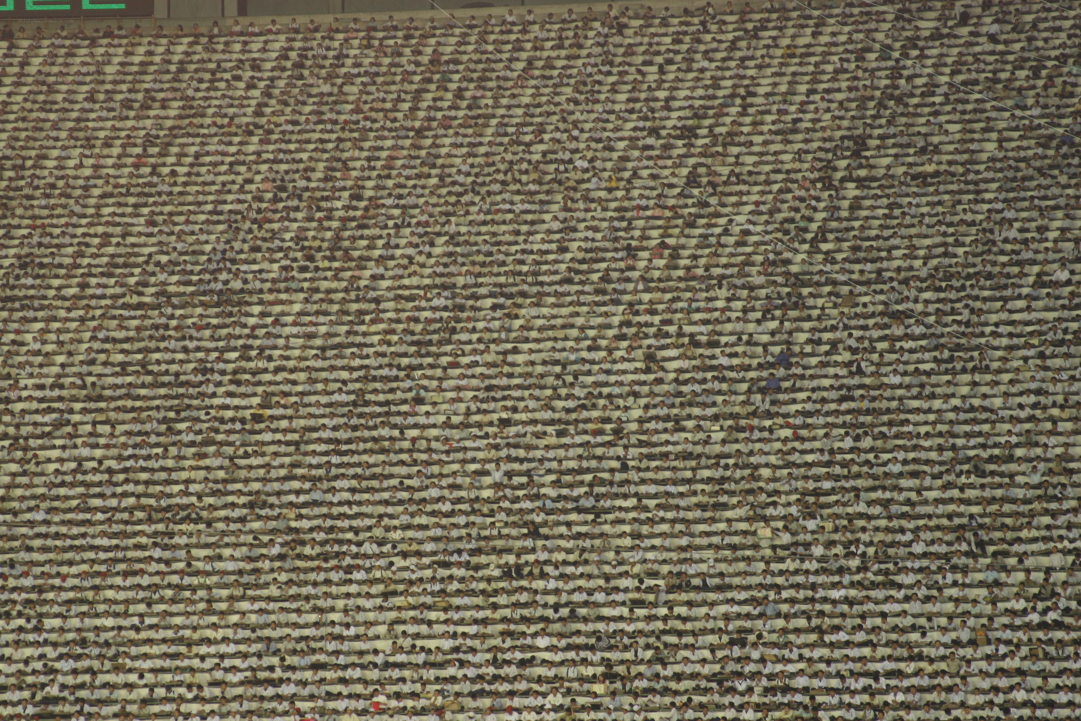 Crowded stadium seating