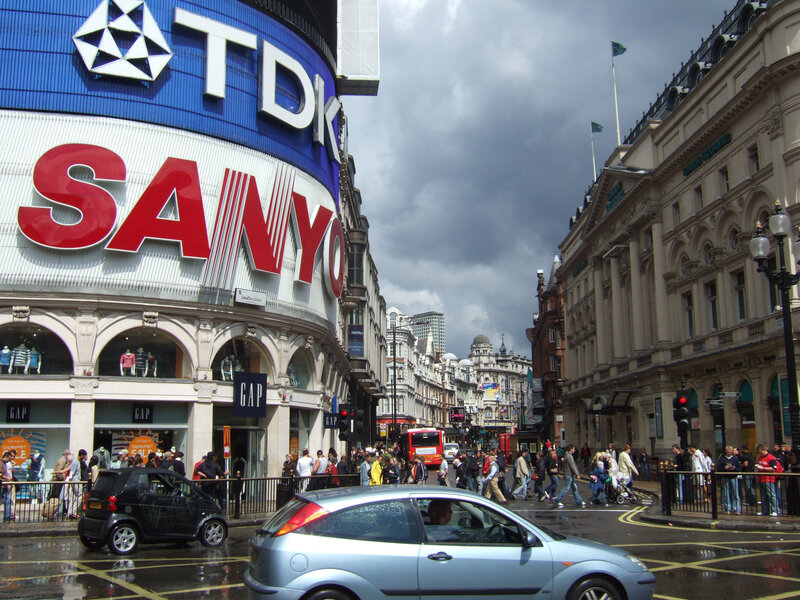 Crowded Street Corner