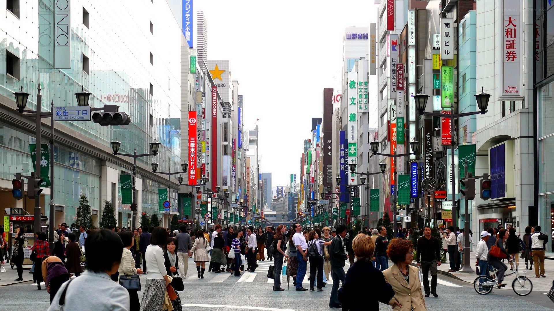 Crowded street in Ginza