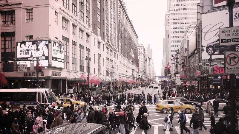 Crowded street in New York City