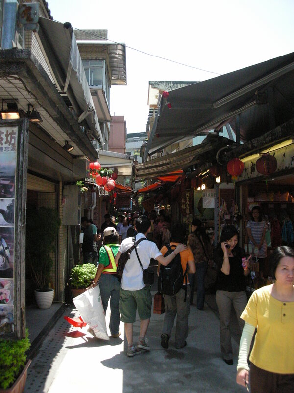 Crowded street market in Taiwan