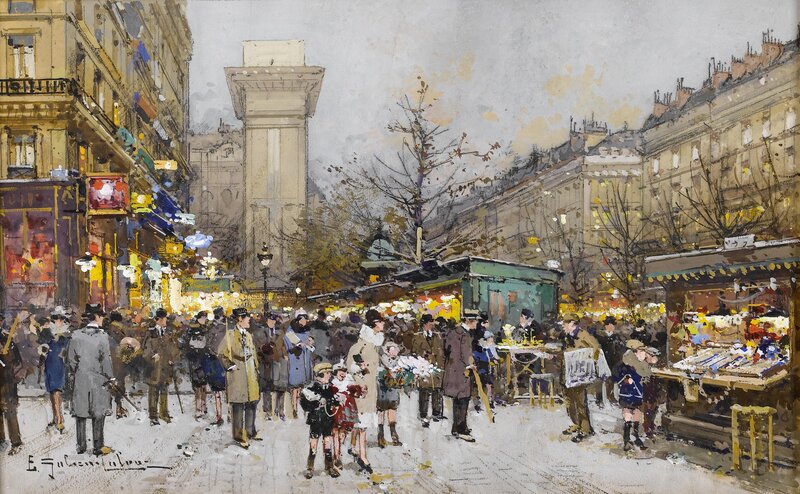 Crowded Street Market — Yellow