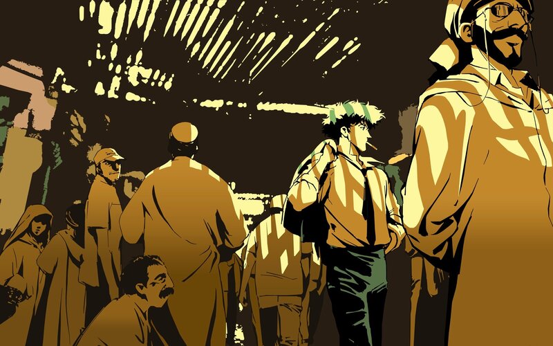 crowded street scene illustration
