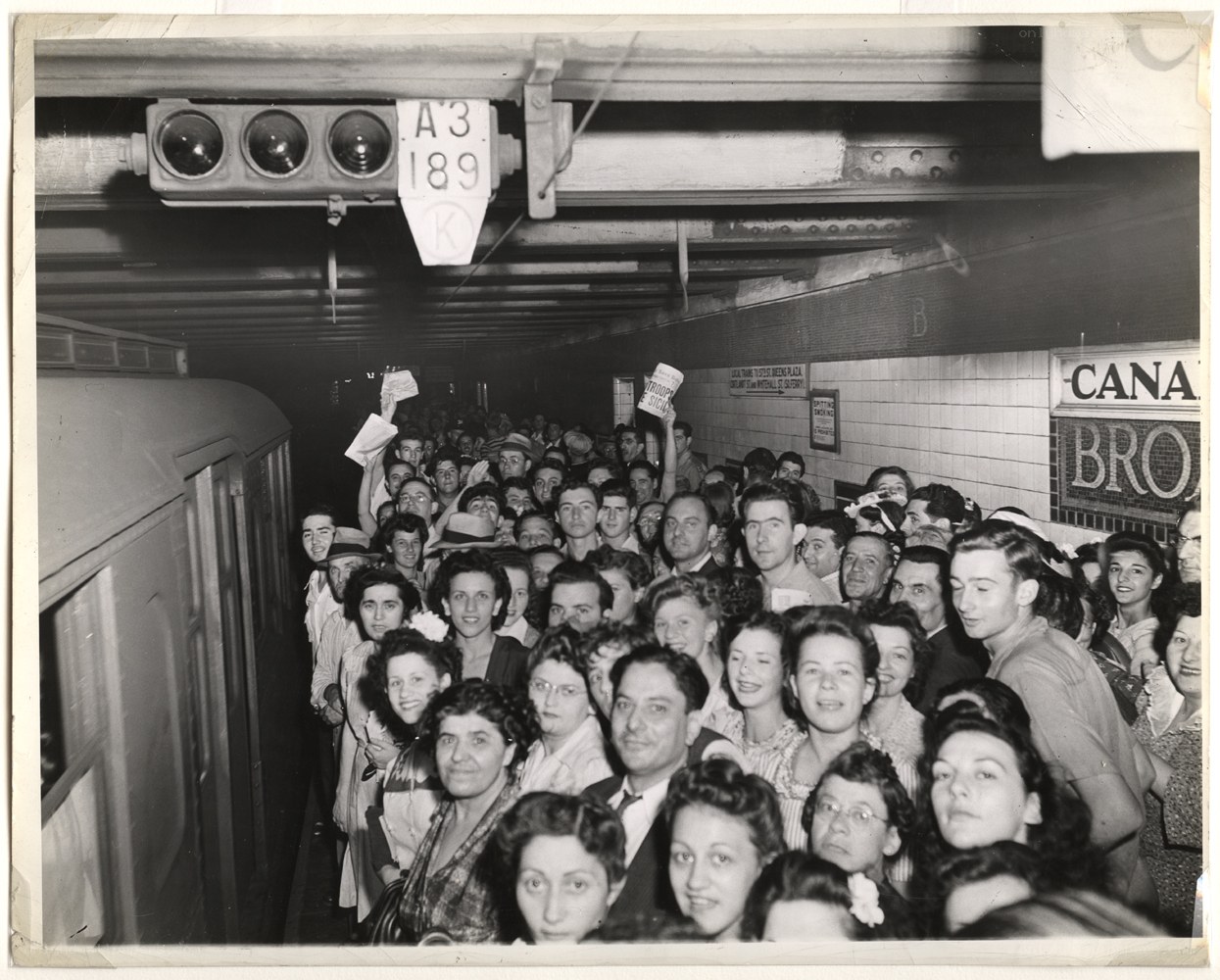 Crowded subway platform