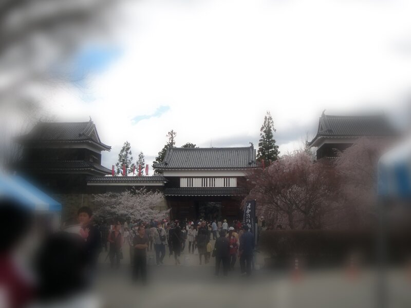 crowded temple entrance