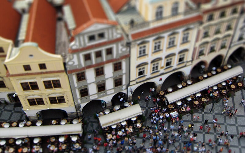 Crowded Town Square