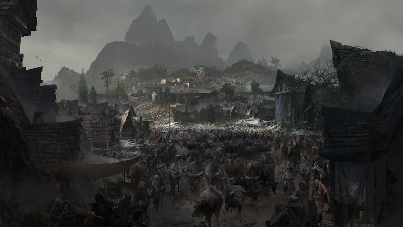 Crowded Village Market
