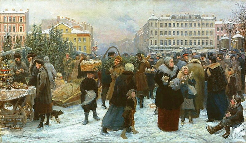 Crowded Winter Market