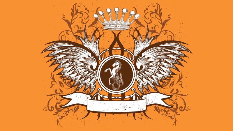 crown and seahorse emblem