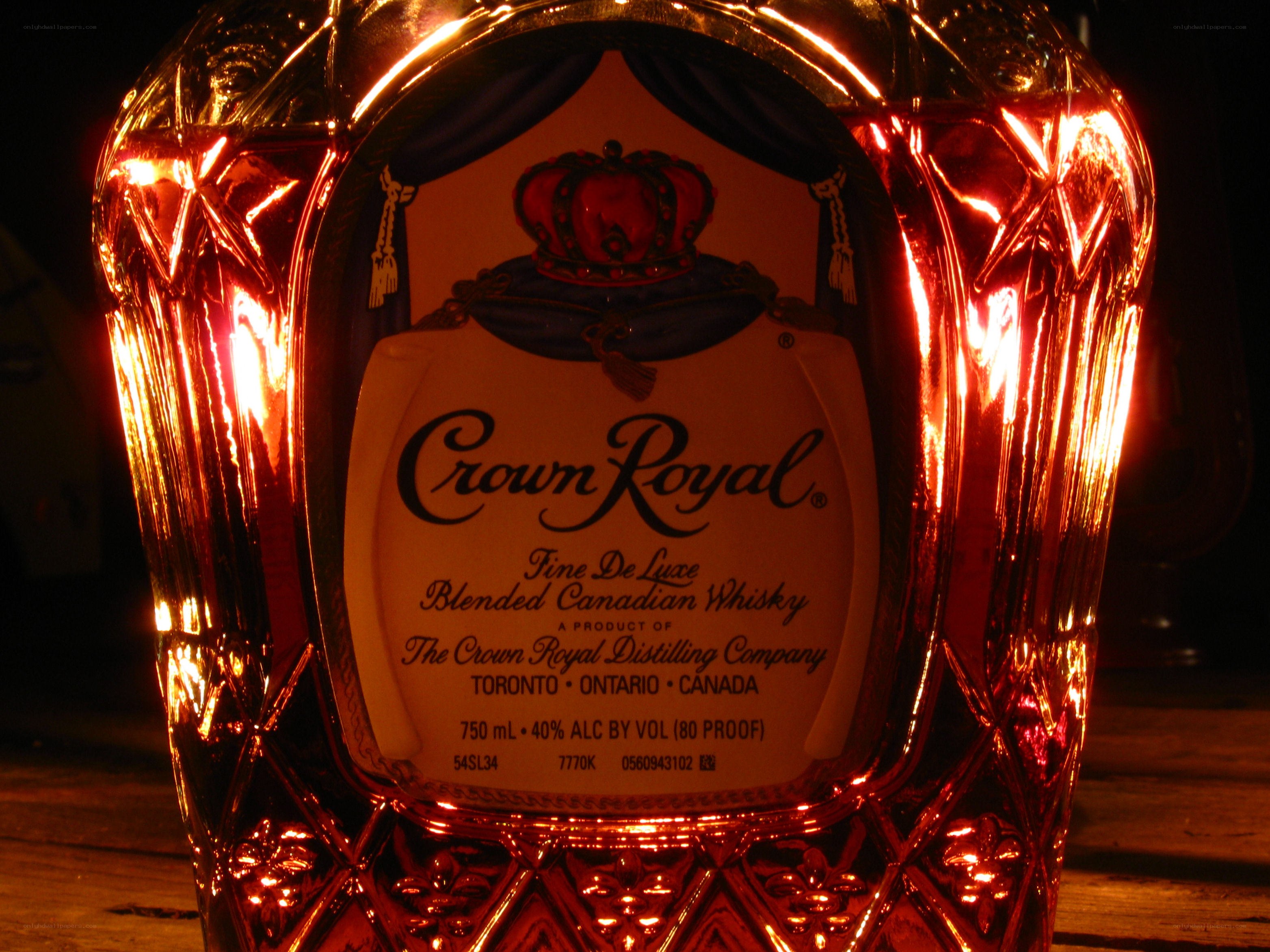 Crown Royal whisky bottle