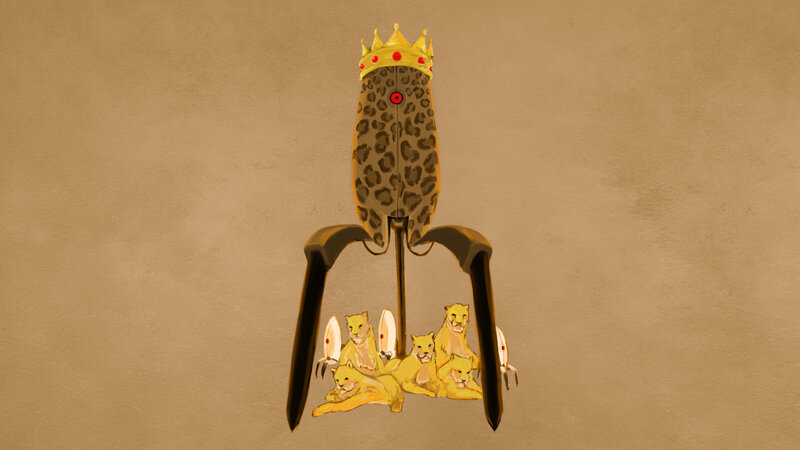 crowned robotic lion king