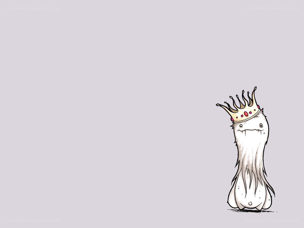crowned white creature