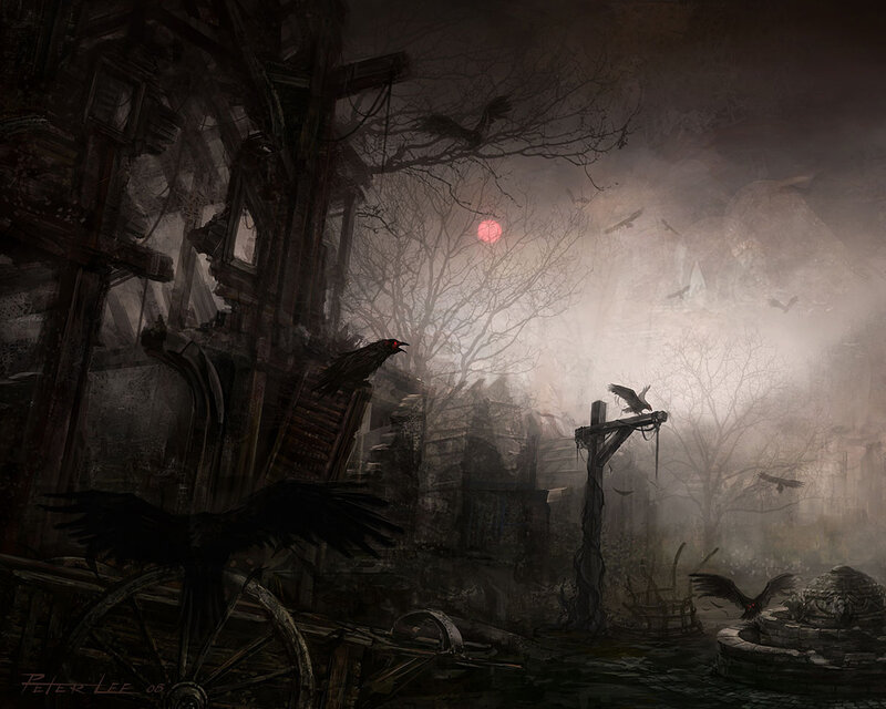 Crows in a Ruined Town