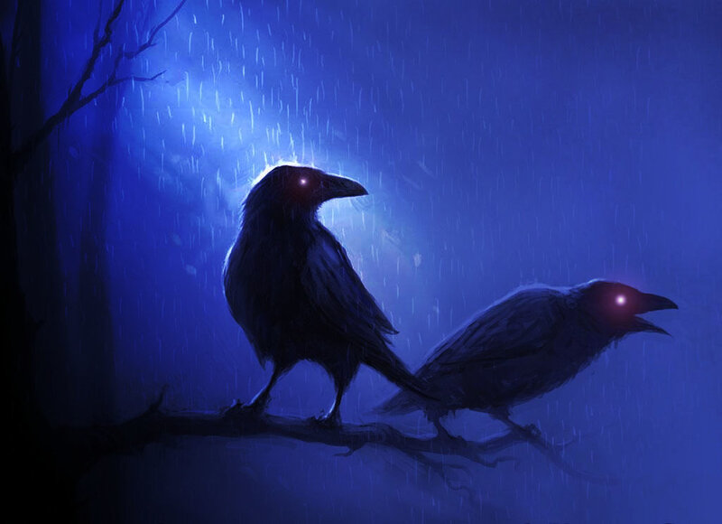 Crows in the Rain
