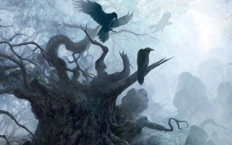 Crows on a Dead Tree — Gray