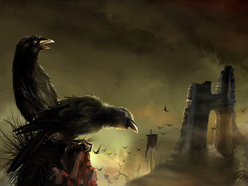 Crows on a Ruined Landscape
