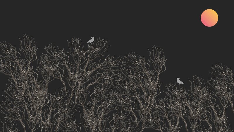 Crows on Bare Trees — Black