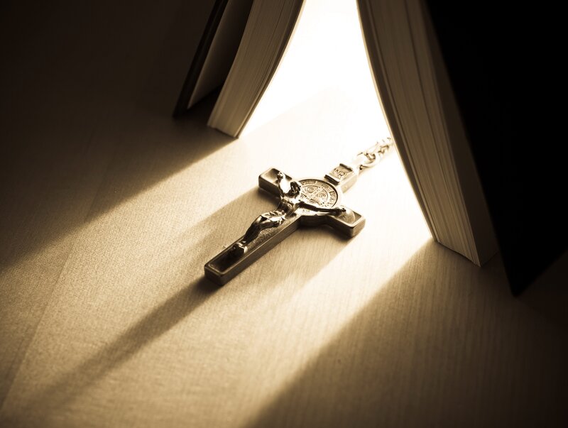 crucifix in sunlight