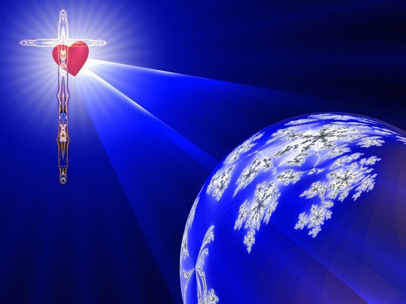 Crucifix with Heart and Planet
