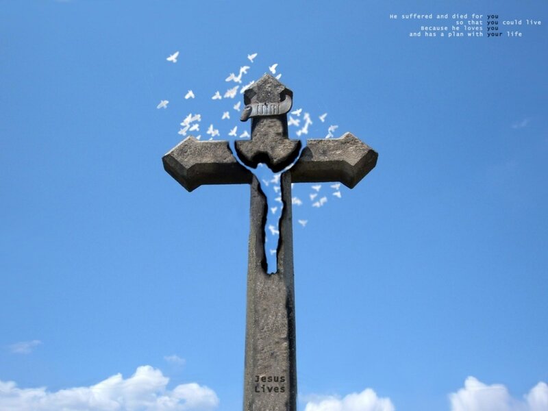 Crucifixion and resurrection imagery