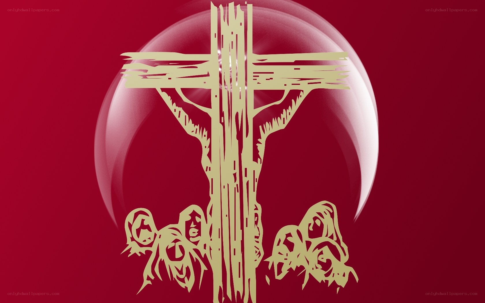 Crucifixion scene with figures