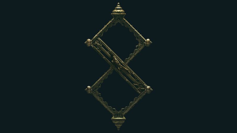Crucifixion Sculpture — Gold, Somber