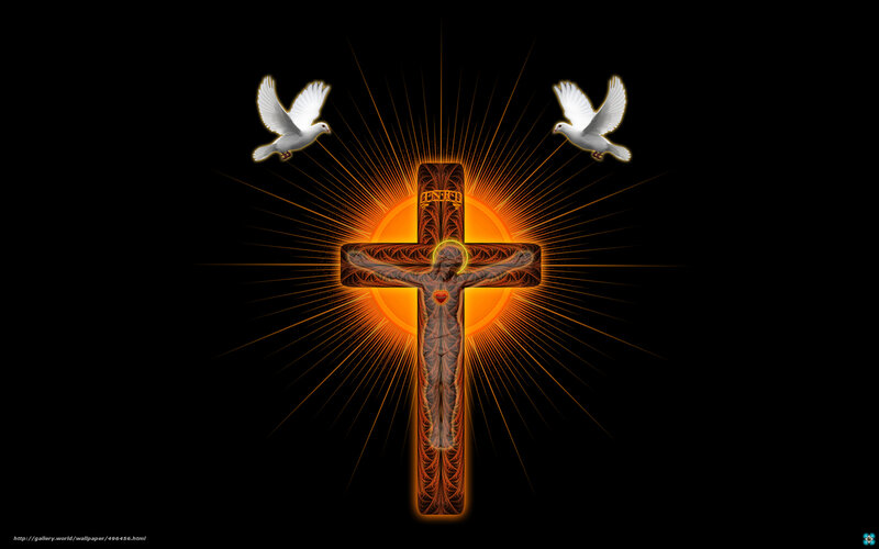 Crucifixion with doves