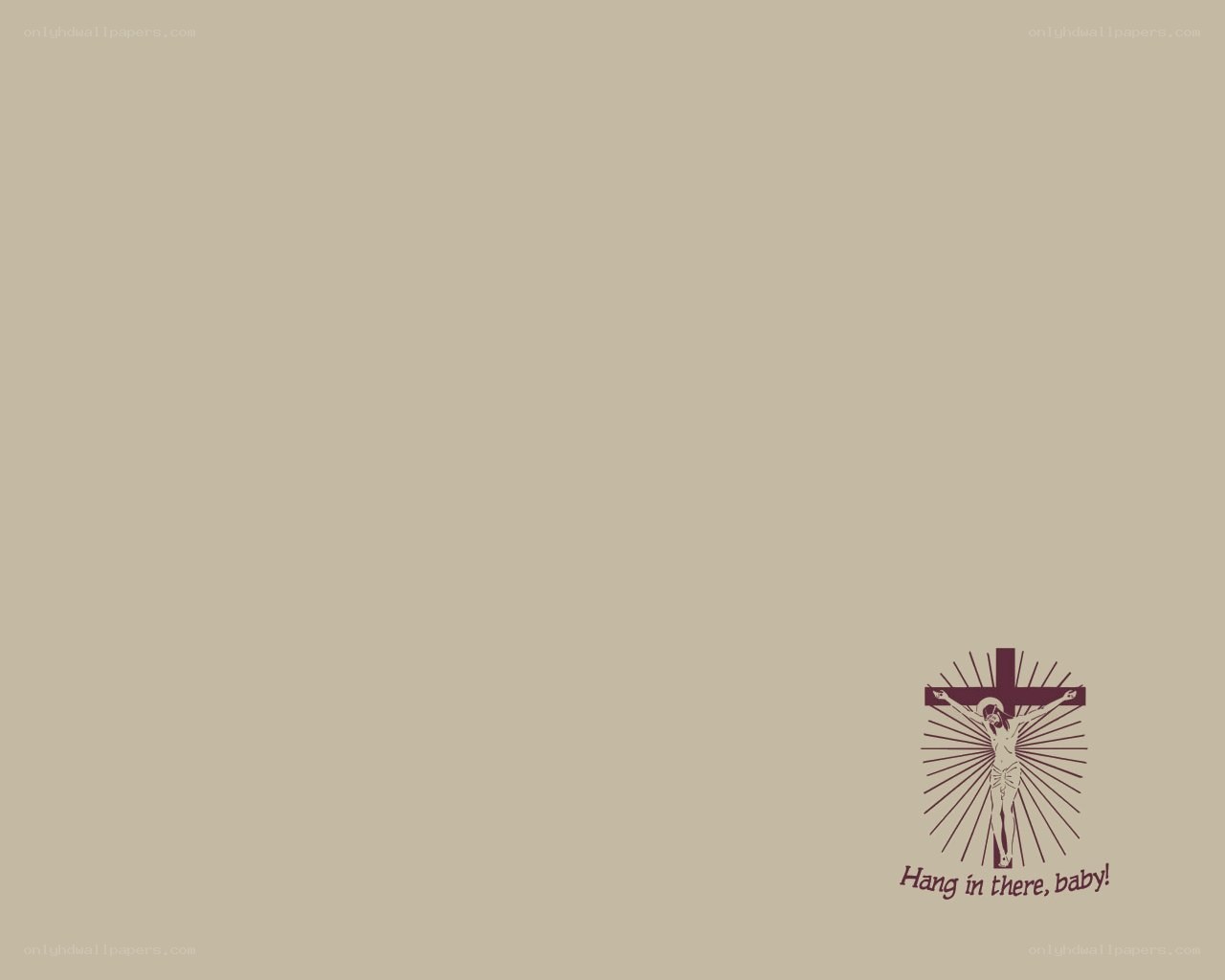 Crucifixion with humorous text