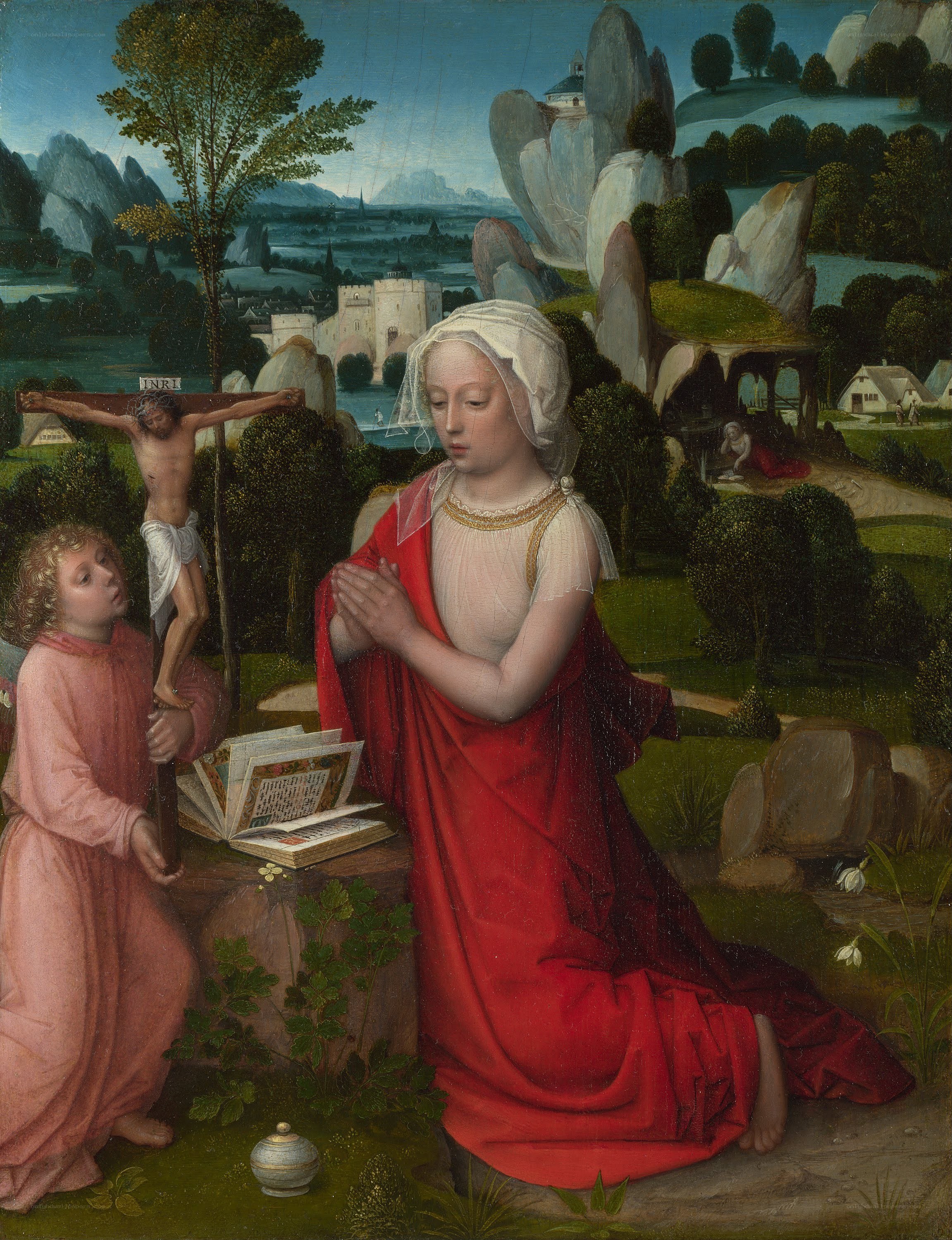 Crucifixion with Virgin and Child