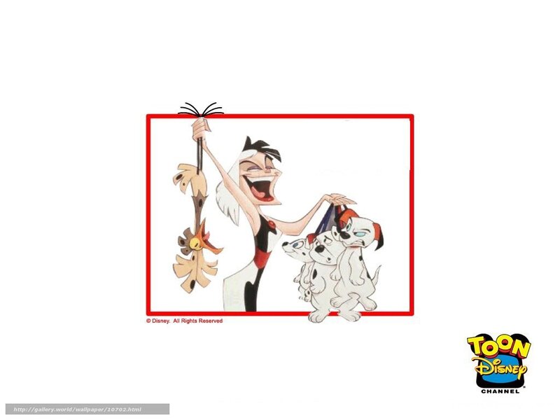 Cruella and the Dalmatian puppies