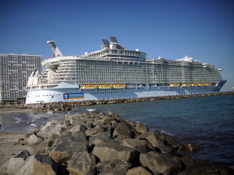 Cruise Ship at Dock — Blue, Calm