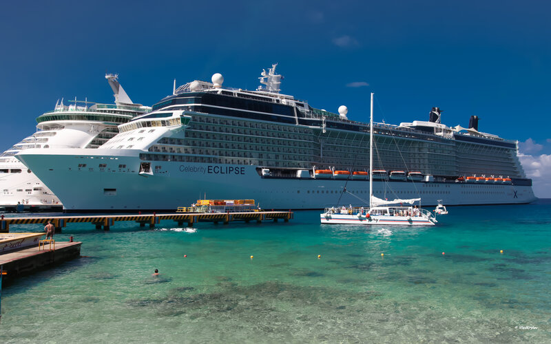 Cruise Ship at Dock — Blue, Serene, Afternoon