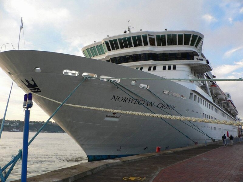 Cruise Ship at Dock — Gray